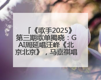 《歌手2025》第三期歌单揭晓：GAI周延唱汪峰《北京北京》，马嘉祺唱S.H.E《你曾是少年》