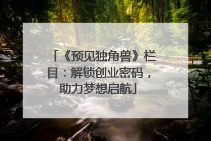 《预见独角兽》栏目：解锁创业密码，助力梦想启航