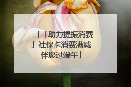 「助力提振消费」社保卡消费满减伴您过端午