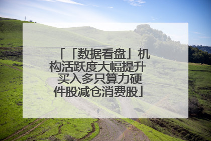 「数据看盘」机构活跃度大幅提升 买入多只算力硬件股减仓消费股
