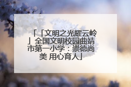 「文明之光耀云岭」全国文明校园曲靖市第一小学：崇德尚美 用心育人