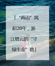 “两山”风起20年，浙江缙云的“守绿生金”路