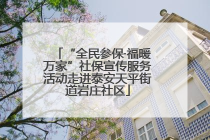 “全民参保·福暖万家”社保宣传服务活动走进泰安天平街道岩庄社区