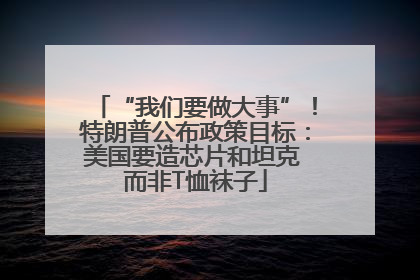 “我们要做大事”！特朗普公布政策目标：美国要造芯片和坦克 而非T恤袜子