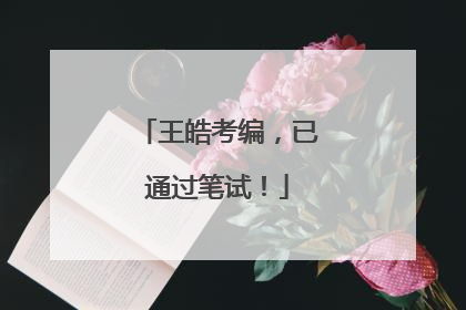 王皓考编，已通过笔试！