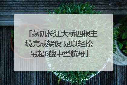 燕矶长江大桥四根主缆完成架设 足以轻松吊起6艘中型航母