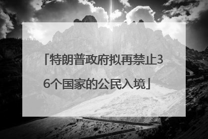 特朗普政府拟再禁止36个国家的公民入境