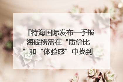 特海国际发布一季报 海底捞需在“质价比”和“体验感”中找到平衡｜新经济观察