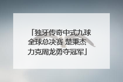 独牙传奇中式九球全球总决赛 楚秉杰力克周龙勇夺冠军