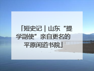 短史记｜山东“提学副使”亲自更名的平原闲道书院