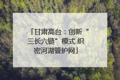 甘肃高台：创新“三长六链”模式 织密河湖管护网
