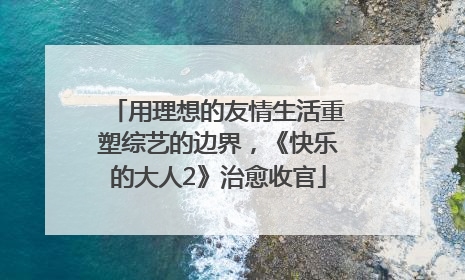 用理想的友情生活重塑综艺的边界，《快乐的大人2》治愈收官