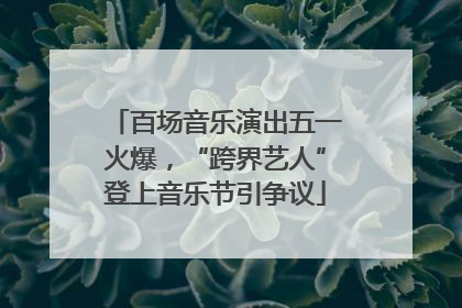 百场音乐演出五一火爆，“跨界艺人”登上音乐节引争议