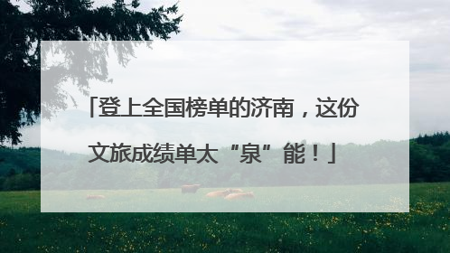 登上全国榜单的济南，这份文旅成绩单太“泉”能！