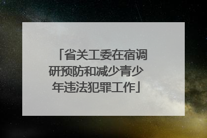 省关工委在宿调研预防和减少青少年违法犯罪工作