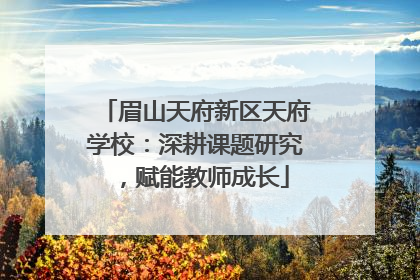 眉山天府新区天府学校：深耕课题研究，赋能教师成长