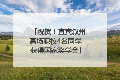 祝贺！宜宾叙州高场职校4名同学获得国家奖学金