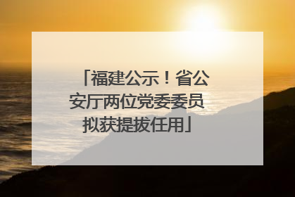 福建公示！省公安厅两位党委委员拟获提拔任用