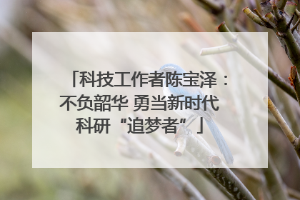 科技工作者陈宝泽：不负韶华 勇当新时代科研“追梦者”