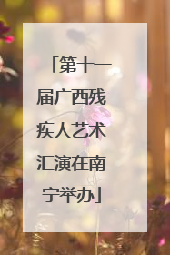 第十一届广西残疾人艺术汇演在南宁举办
