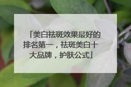美白祛斑效果最好的排名第一，祛斑美白十大品牌，护肤公式