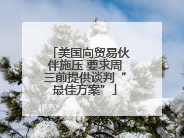 美国向贸易伙伴施压 要求周三前提供谈判“最佳方案”