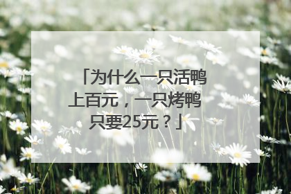 为什么一只活鸭上百元，一只烤鸭只要25元？
