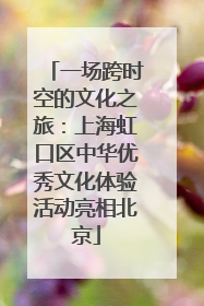 一场跨时空的文化之旅：上海虹口区中华优秀文化体验活动亮相北京