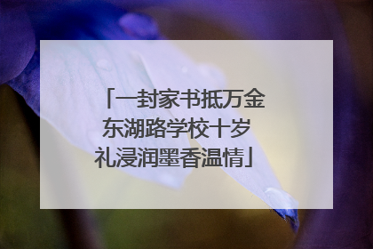 一封家书抵万金 东湖路学校十岁礼浸润墨香温情