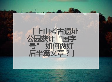 上山考古遗址公园获评“国字号” 如何做好后半篇文章？