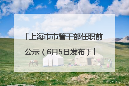 上海市市管干部任职前公示（6月5日发布）