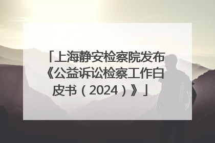 上海静安检察院发布《公益诉讼检察工作白皮书（2024）》