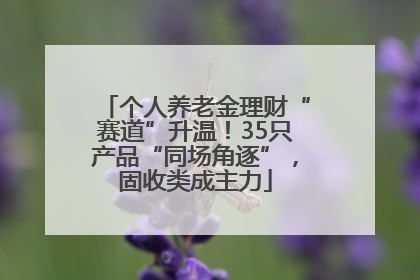 个人养老金理财“赛道”升温！35只产品“同场角逐”，固收类成主力