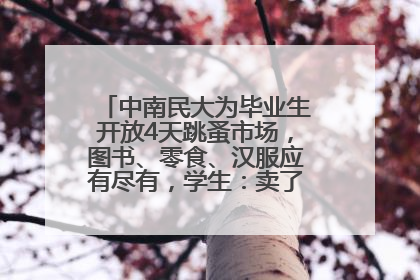 中南民大为毕业生开放4天跳蚤市场，图书、零食、汉服应有尽有，学生：卖了几十个手串
