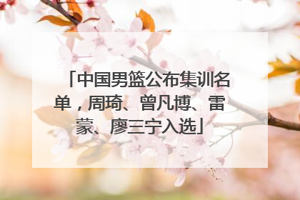中国男篮公布集训名单，周琦、曾凡博、雷蒙、廖三宁入选