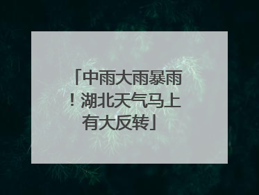 中雨大雨暴雨！湖北天气马上有大反转