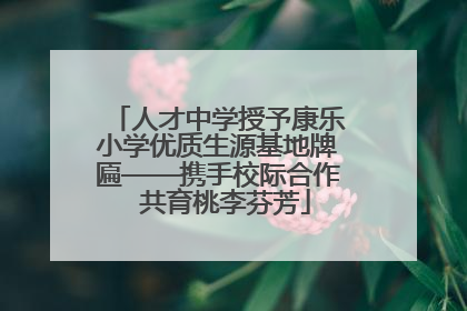 人才中学授予康乐小学优质生源基地牌匾——携手校际合作  共育桃李芬芳