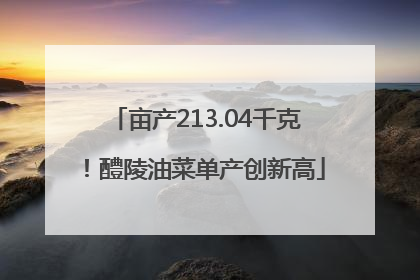 亩产213.04千克！醴陵油菜单产创新高
