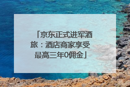 京东正式进军酒旅：酒店商家享受最高三年0佣金