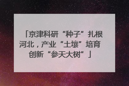 京津科研“种子”扎根河北，产业“土壤”培育创新“参天大树”
