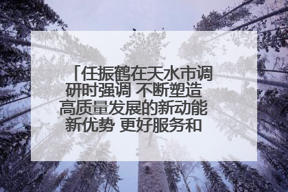 任振鹤在天水市调研时强调 不断塑造高质量发展的新动能新优势 更好服务和融入以国内大循环为主体的新发展格局