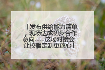 发布供给能力清单，现场达成初步合作意向……这场对接会让校服定制更放心