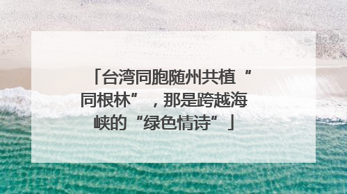 台湾同胞随州共植“同根林”，那是跨越海峡的“绿色情诗”