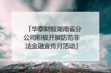华泰财险湖南省分公司积极开展防范非法金融宣传月活动