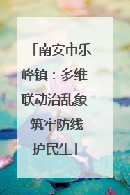 南安市乐峰镇：多维联动治乱象 筑牢防线护民生