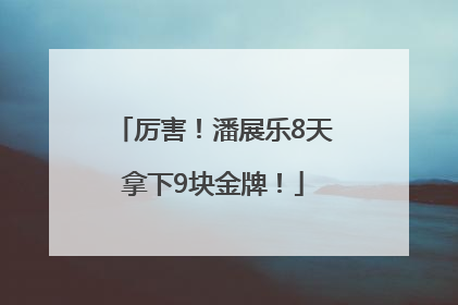 厉害！潘展乐8天拿下9块金牌！