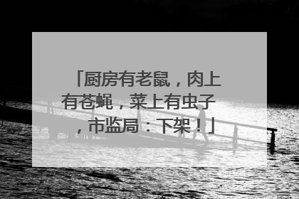厨房有老鼠，肉上有苍蝇，菜上有虫子，市监局：下架！
