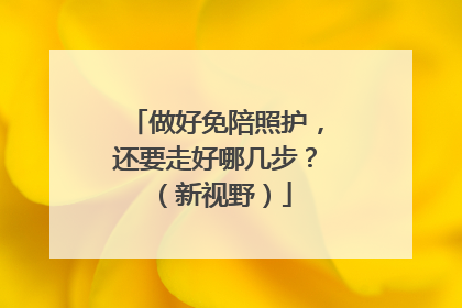 做好免陪照护，还要走好哪几步？（新视野）