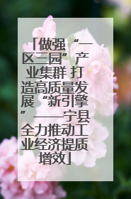 做强“一区三园”产业集群 打造高质量发展“新引擎”——宁县全力推动工业经济提质增效