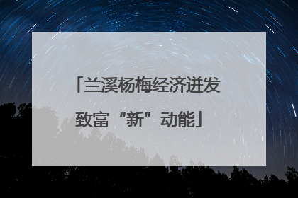 兰溪杨梅经济迸发致富“新”动能